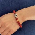 Pray Tai Sui God 2025 Protection Auspicious Light Guardian Bracelet – South Red Agate Tibetan Tiger Eye Dzi Bead looks on your outfit