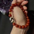 Pray Tai Sui God 2025 Protection Auspicious Light Guardian Bracelet – South Red Agate Tibetan Tiger Eye Dzi Bead Gold Dzambhala Bead