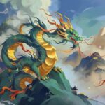 mystical dragon 2027 horoscope flying across mountains in ocean of clouds